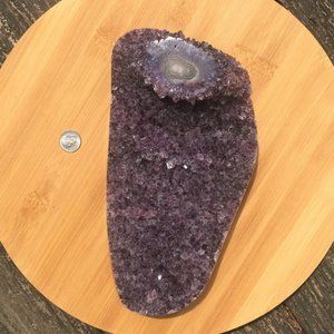 Uruguayan Amethyst Cluster with Polished Stalactite Eye